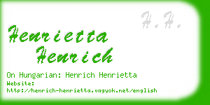 henrietta henrich business card